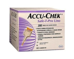 Accu-chek Safe T Pro Uno Lancette Pungidito per misurazione glicemia 200 Pezzi