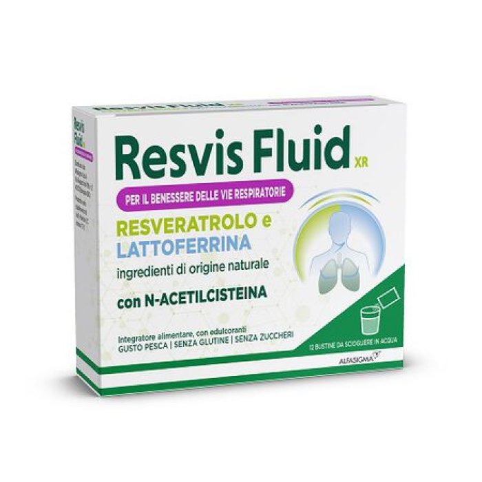Resvis Fluid Xr Integratore alimentare di N-acetilcisteina e lattoferrina 12 Bustine Resvis Fluid Xr Integratore alimentare di N-acetilcisteina e lattoferrina 12 Bustine