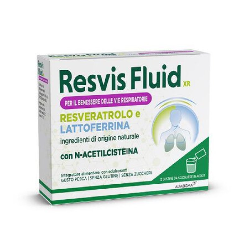 Resvis Fluid Xr Integratore alimentare di N-acetilcisteina e lattoferrina 12 Bustine Resvis Fluid Xr Integratore alimentare di N-acetilcisteina e lattoferrina 12 Bustine