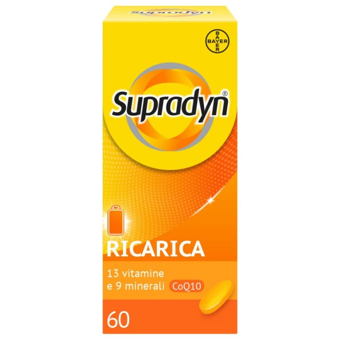 Supradyn ricarica 60 compresse multivitaminico con 13 vitamine, 9 minerali e coenzima Q10 Supradyn ricarica 60 compresse multivitaminico con 13 vitamine, 9 minerali e coenzima Q10