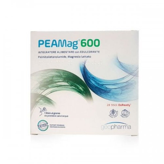 PEAMag 600 Integratore con Palmitoiletanolamide e Magnesio - Supporto per Dolore e Funzionamento del Sistema Nervoso 28 stick PEAMag 600 Integratore con Palmitoiletanolamide e Magnesio - Supporto per Dolore e Funzionamento del Sistema Nervoso 28 stick