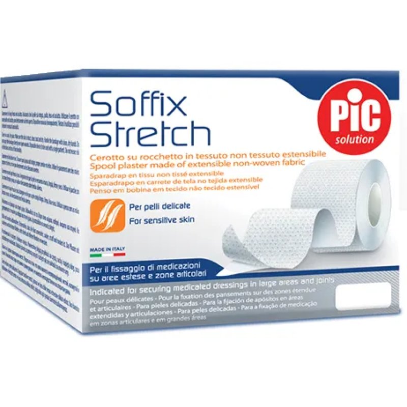 Pic Soffix Stretch Cerotto Per Fissaggio In Rotolo Estendibile TNT 5x1000cm Pic Soffix Stretch Cerotto Per Fissaggio In Rotolo Estendibile TNT 5x1000cm