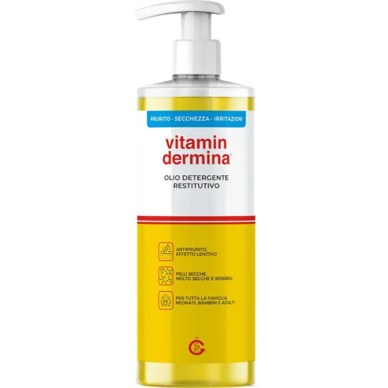 Vitamindermina Olio Detergente Restitutivo Viso/Corpo 500ml Vitamindermina Olio Detergente Restitutivo Viso/Corpo 500ml