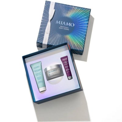 Miamo Protocollo Anti-Aging Cofanetto Galaxy Christmas Restructuring Cream 50ml + Vitamin Complex da 50ml + Anti-Glycoxidant Masque 10ml