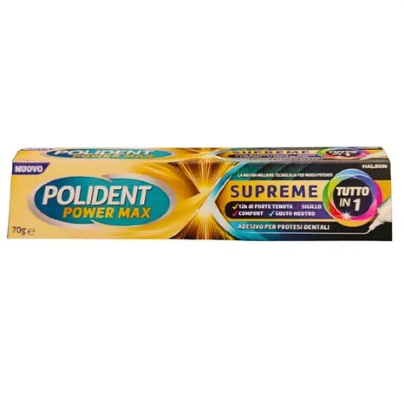 Polident Power Max Supreme Crema Adesiva per Dentiera - 70gr Polident Power Max Supreme Crema Adesiva per Dentiera - 70gr