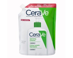 CeraVe Detergente Idratante Viso Pelle da Normale a Secca con acido ialuronico e ceramidi ricarica ecologica 473ml
