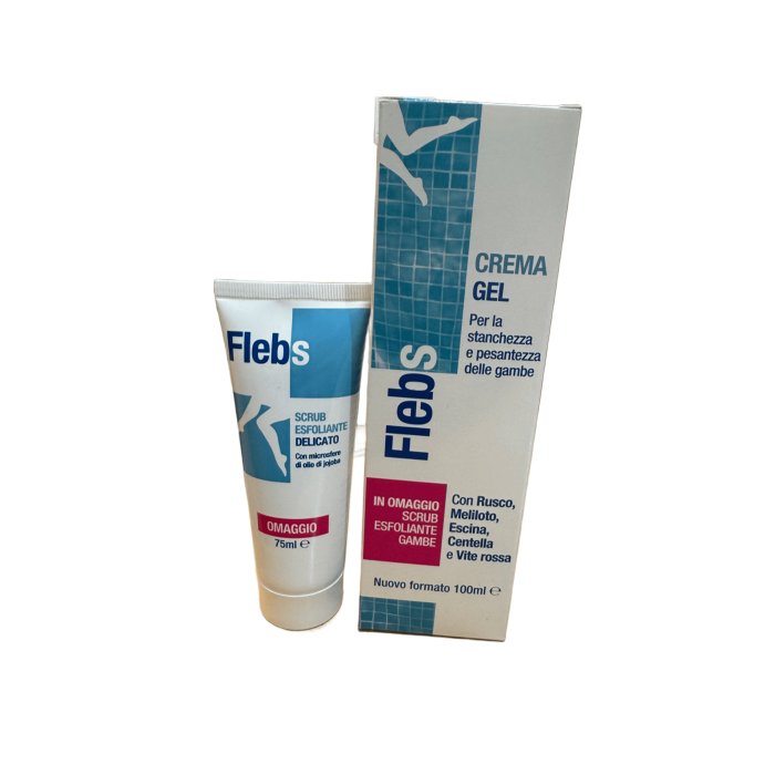Flebs Crema Gel 100 ml gambe leggere e microcircolo migliorato + scrub esfoliante delicato in omaggio