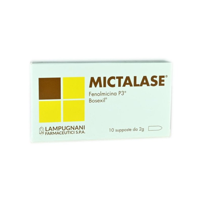 Mictalase Dispositivo Medico per le Affezioni Genito-Urinarie e Ano-Rettali 10 supposte 2 grammi