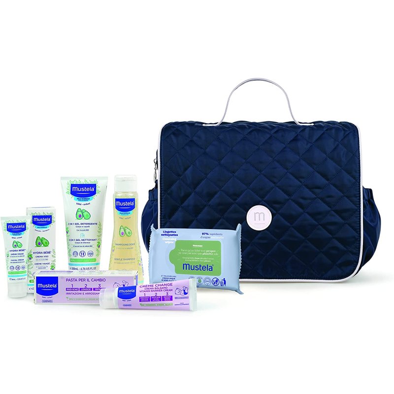 Mustela Borsa Zaino Fasciatoio Detergente Shampoo Crema Viso Pasta Cambio 25 Salviette Mustela Borsa Zaino Fasciatoio Detergente Shampoo Crema Viso Pasta Cambio 25 Salviette