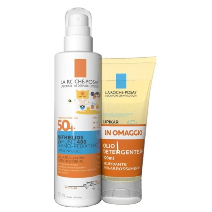 Anthelios Spray UVMune Bambino SPF50+ 200ml con Lipikar Olio Detergente AP+ 100ml Omaggio Anthelios Spray UVMune Bambino SPF50+ 200ml con Lipikar Olio Detergente AP+ 100ml Omaggio