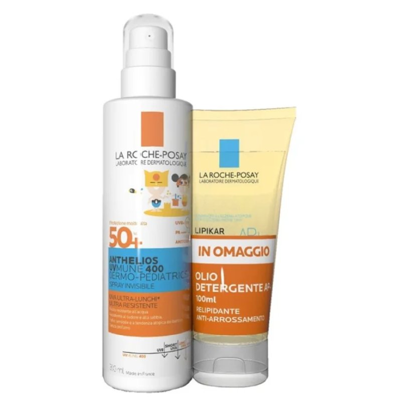 Anthelios Spray UVMune Bambino SPF50+ 200ml con Lipikar Olio Detergente AP+ 100ml Omaggio Anthelios Spray UVMune Bambino SPF50+ 200ml con Lipikar Olio Detergente AP+ 100ml Omaggio