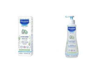 Mustela Coccole Profumate Cofanetto 1 Fluido Detergente Senza Risciacquo 300 Ml + 1 Hydra Bebe' Crema Viso 40 Ml