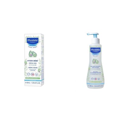 Mustela Coccole Profumate Cofanetto 1 Fluido Detergente Senza Risciacquo 300 Ml + 1 Hydra Bebe' Crema Viso 40 Ml