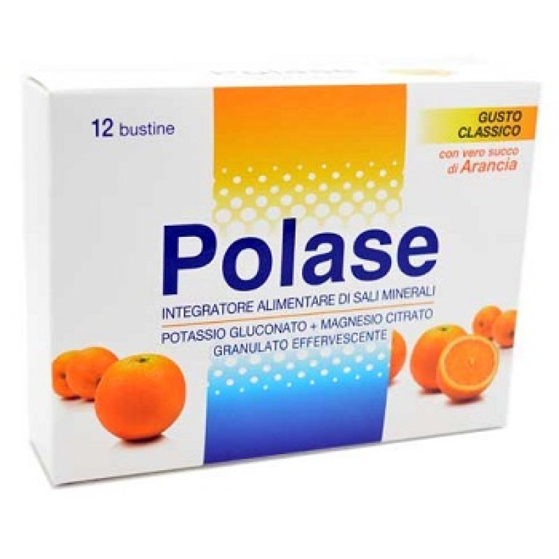 Polase Sali Minerali Integratore Alimentare 12 Bustine Granulato Effervescente Arancia Polase Sali Minerali Integratore Alimentare 12 Bustine Granulato Effervescente Arancia