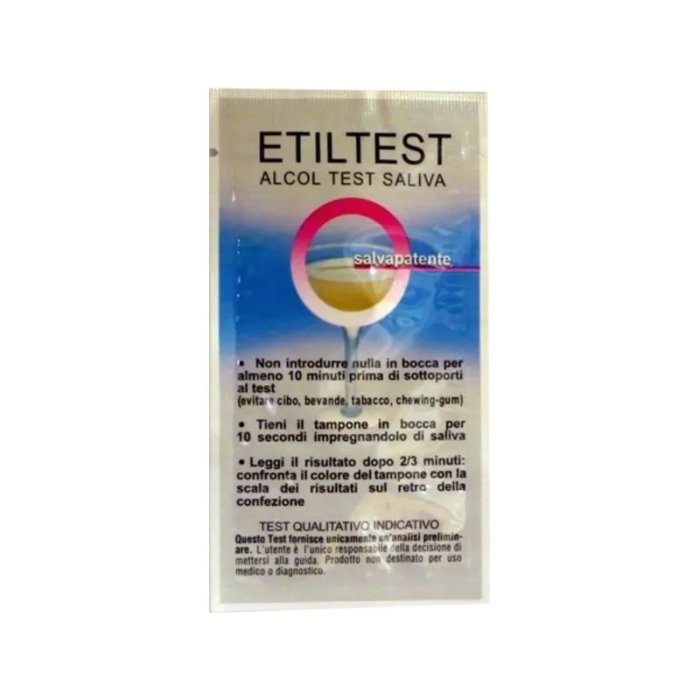 Etiltest Alcol Test Saliva - Etilometro usa e getta Test Rapido per la Rilevazione di Alcool nella Saliva 1 pezzo Etiltest Alcol Test Saliva - Etilometro usa e getta Test Rapido per la Rilevazione di Alcool nella Saliva 1 pezzo