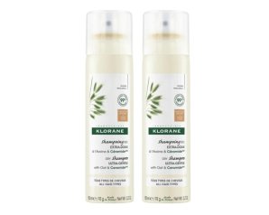 Klorane Shampoo Secco Extra-Delicato All'Avena & Ceramide Capelli Scuri Duo 2 X 150ml