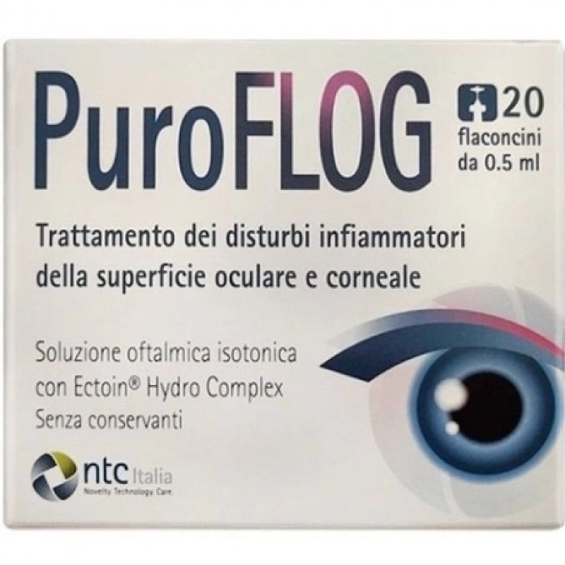 Puroflog Soluzione Oftalmica Isotonica Con Ectoin Hydro Complex 20 Flaconcini Monodose X 0,5 Ml