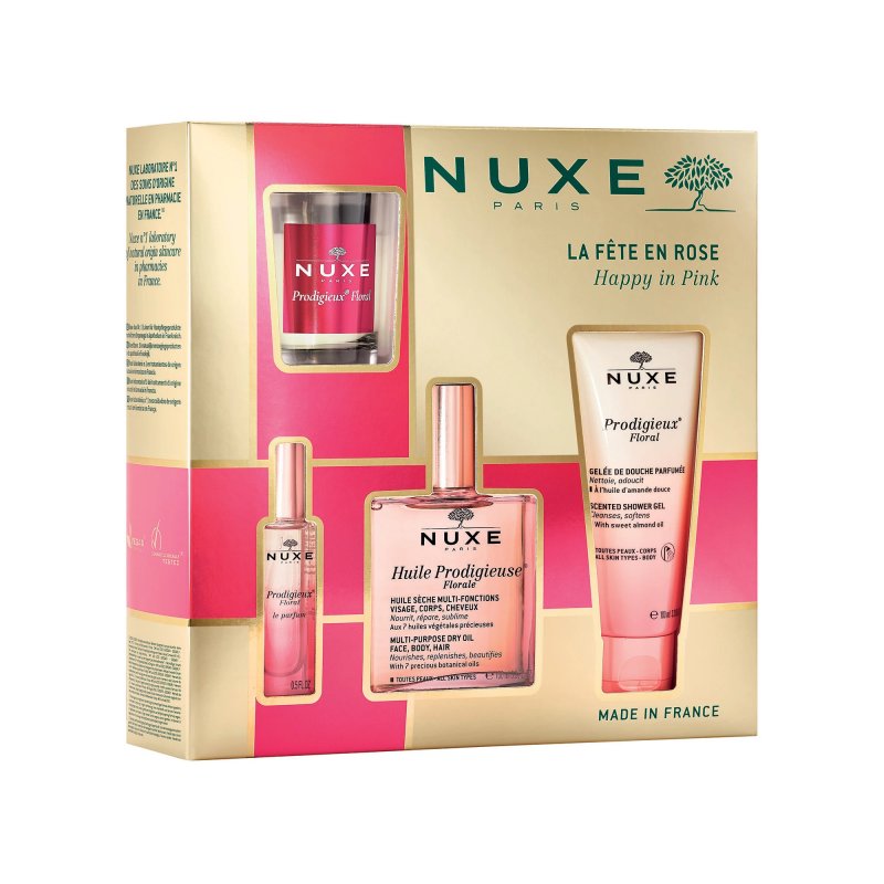 Nuxe Cofanetto Huile Prodigieuse Florale Olio 10ml + Profumo 15ml + Gel Doccia 100ml + Candela Nuxe Cofanetto Huile Prodigieuse Florale Olio 10ml + Profumo 15ml + Gel Doccia 100ml + Candela