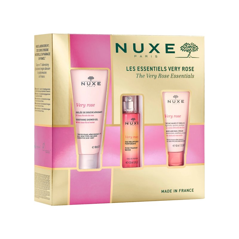 Nuxe Cofanetto Very Rose Gel Doccia 100ml + Acqua Profumata 30ml + Crema Mani e Unghie 50ml Nuxe Cofanetto Very Rose Gel Doccia 100ml + Acqua Profumata 30ml + Crema Mani e Unghie 50ml