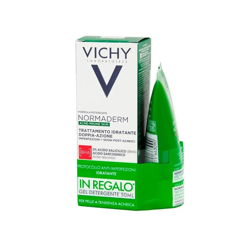 Vichy Normaderm Acne-Prone Skin Trattamento Idratante doppia Azione 50 ml + Vichy Normaderm Phytosolutio Gel Purificante 50 ml Vichy Normaderm Acne-Prone Skin Trattamento Idratante doppia Azione 50 ml + Vichy Normaderm Phytosolutio Gel Purificante 50 ml