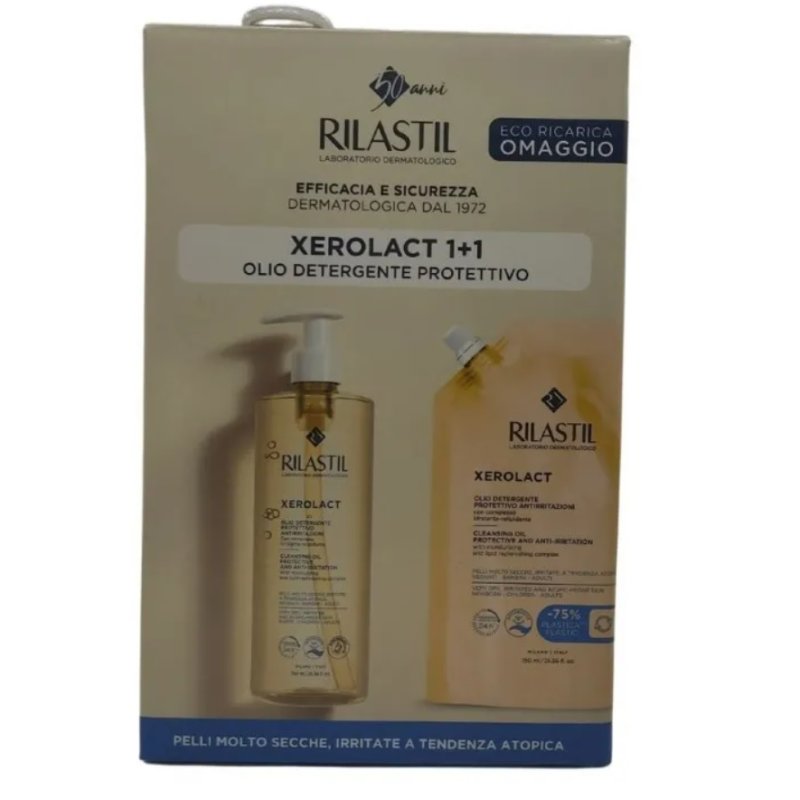 Rilastil Xerolact Olio Detergente 750ml + Ricarica da 750 ml (1500 ml totali ) Rilastil Xerolact Olio Detergente 750ml + Ricarica da 750 ml (1500 ml totali )