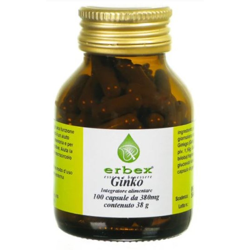 Erbex Ginkgo Biloba Integratore Alimentare 100 capsule