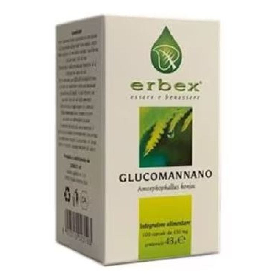 Erbex Glucomannano Integratore Alimentare 100 Capsule 430 mg Erbex Glucomannano Integratore Alimentare 100 Capsule 430 mg
