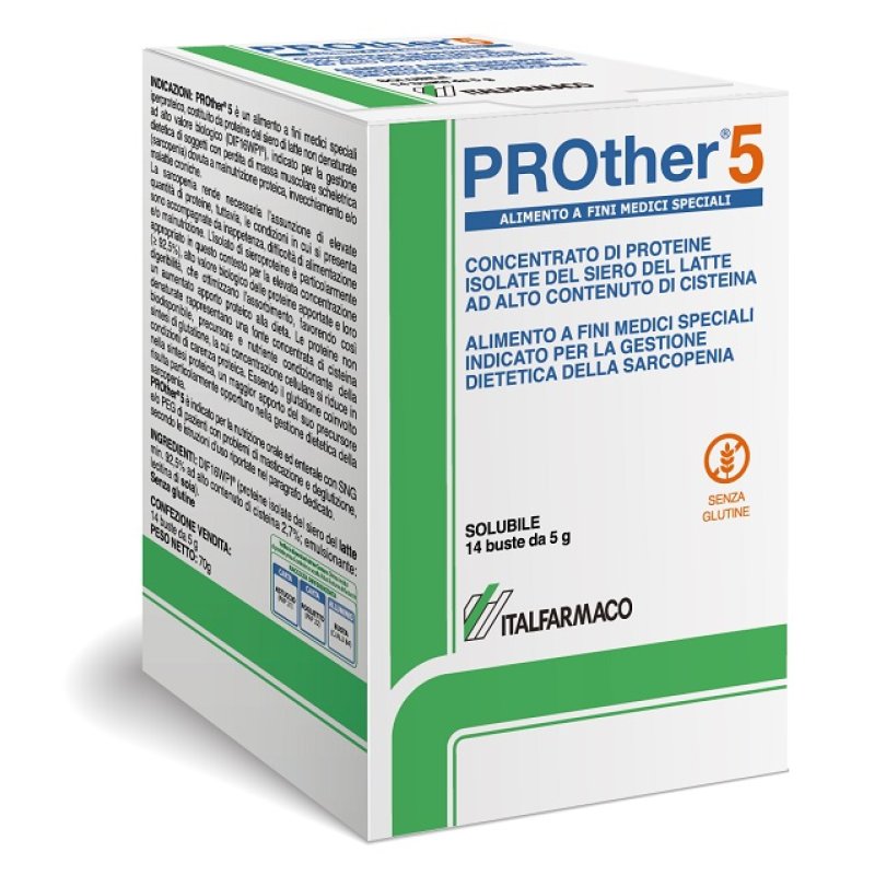 Prother 5 alimento a fini medici speciali 14 buste da 5 g Prother 5 alimento a fini medici speciali 14 buste da 5 g