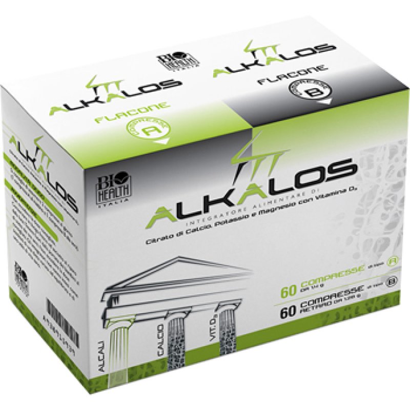 Biohealth Italia Alkalos 2 Flaconi 60 Compresse Biohealth Italia Alkalos 2 Flaconi 60 Compresse