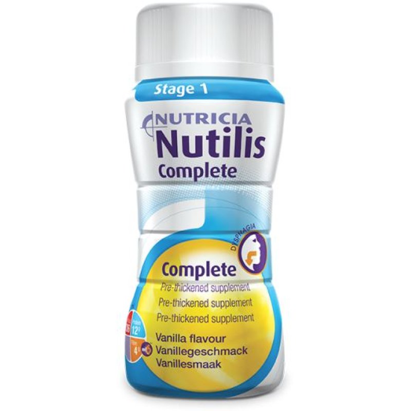 Nutilis Complete Stage 1 Vaniglia 4x125 g Alimento Completo Addensato per Disfagia Nutilis Complete Stage 1 Vaniglia 4x125 g Alimento Completo Addensato per Disfagia