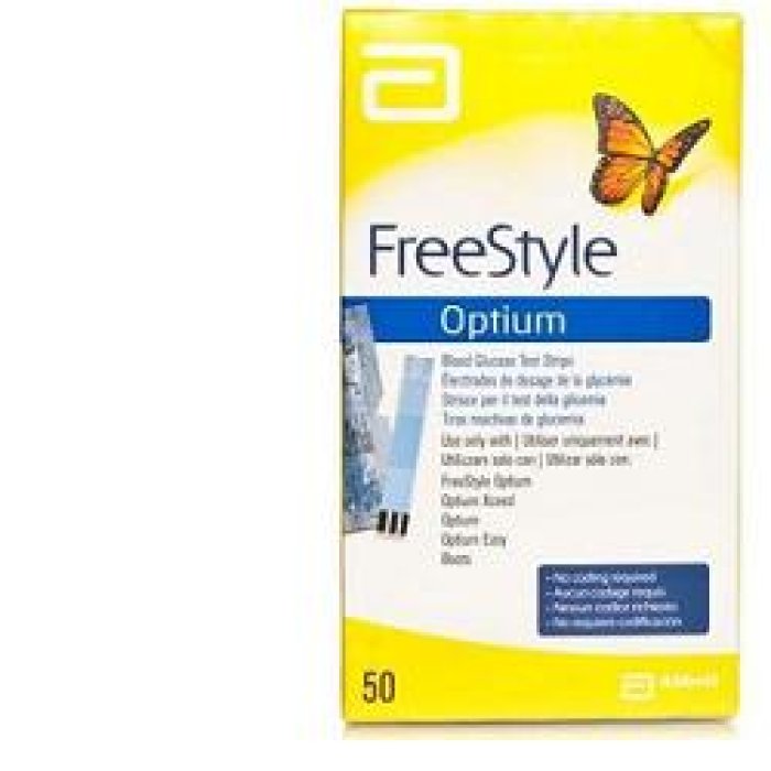 Abbott Freestyle Optium 50 Strisce Reattive Glicemia Abbott Freestyle Optium 50 Strisce Reattive Glicemia