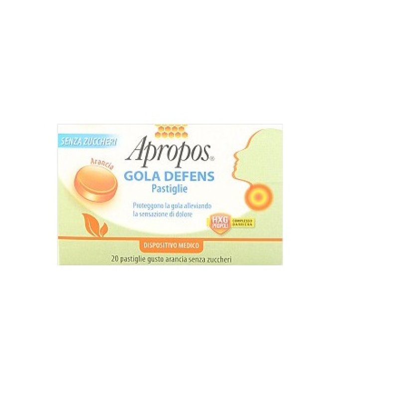 Apropos Gola Defens 20 Pastiglie alla Propoli Gusto Arancia Senza Zucchero Apropos Gola Defens 20 Pastiglie alla Propoli Gusto Arancia Senza Zucchero