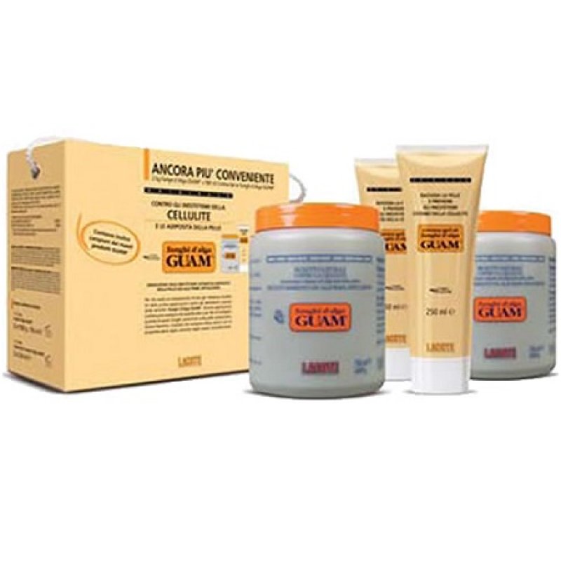 Fanghi Alga Guam Doppia Convenienza (2 vasi da 1 kg + 2 Creme Gel ) Fanghi Alga Guam Doppia Convenienza (2 vasi da 1 kg + 2 Creme Gel )