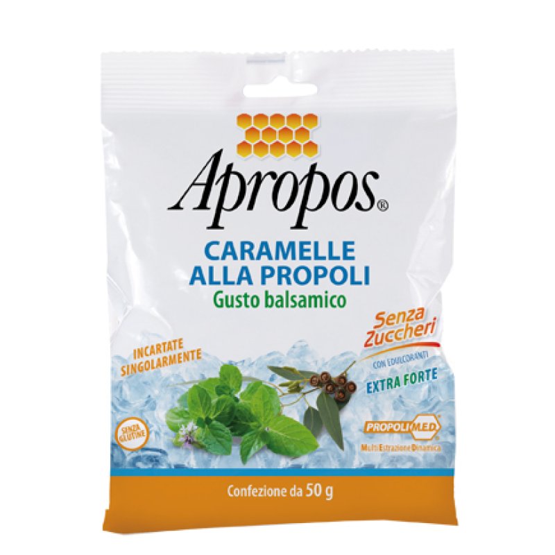 Apropos Caramelle alla Propoli Gusto Balsamico Senza Zucchero 50g Apropos Caramelle alla Propoli Gusto Balsamico Senza Zucchero 50g