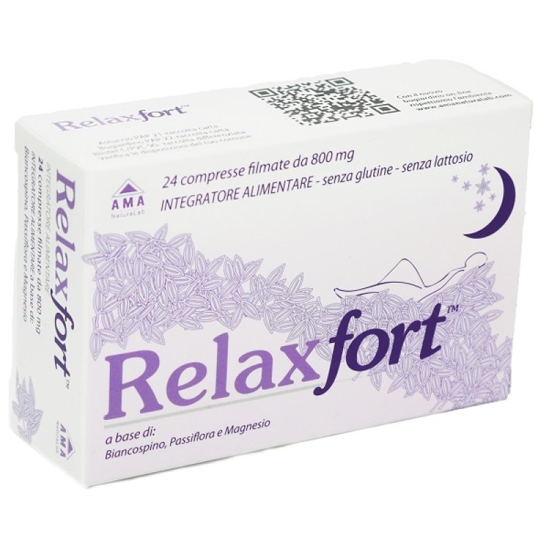 Relaxfort 24 Compresse Filmate Integratore per Rilassamento, Benessere Mentale e Qualità del Sonno Relaxfort 24 Compresse Filmate Integratore per Rilassamento, Benessere Mentale e Qualità del Sonno