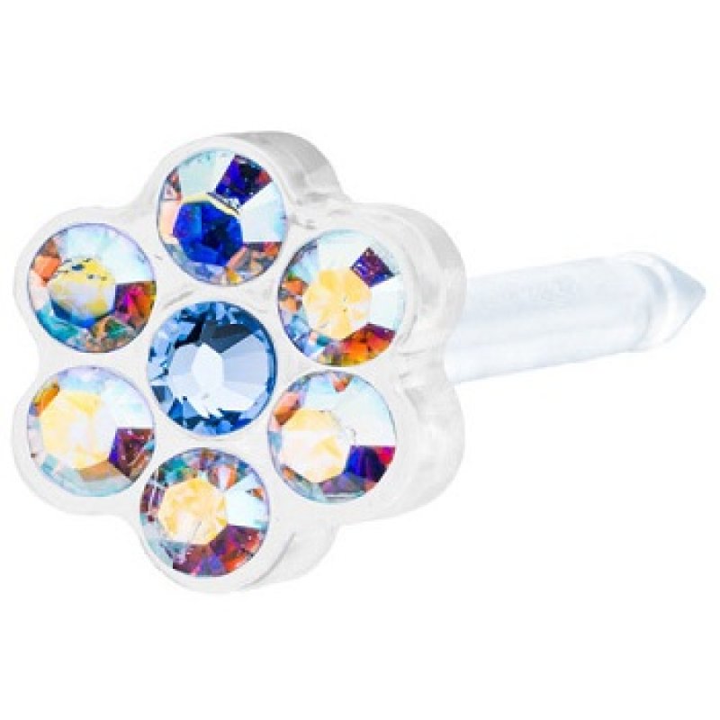 EP MP Daisy 5 mm orecchino rainbow/alexandrite - stud colorato in acciaio chirurgico EP MP Daisy 5 mm orecchino rainbow/alexandrite - stud colorato in acciaio chirurgico