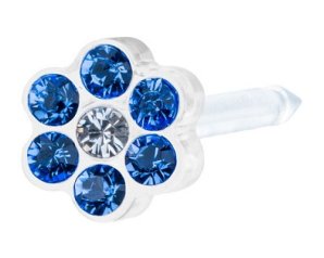EP MP Daisy 5 mm orecchino zirconia sapphire/crystal - stud in acciaio chirurgico