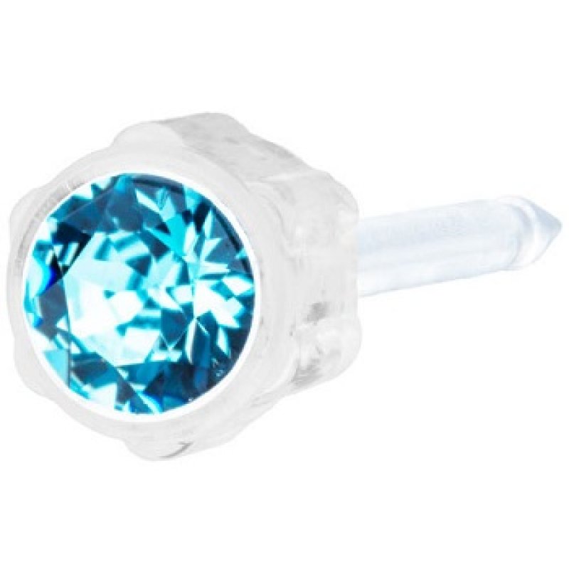 EP MP orecchino 4 mm aquamarine - punto luce azzurro 4 mm EP MP orecchino 4 mm aquamarine - punto luce azzurro 4 mm