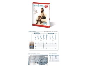 Ladygloria Gambaletto a Compressione 18 Punta Aperta Colore Daino Taglia 1