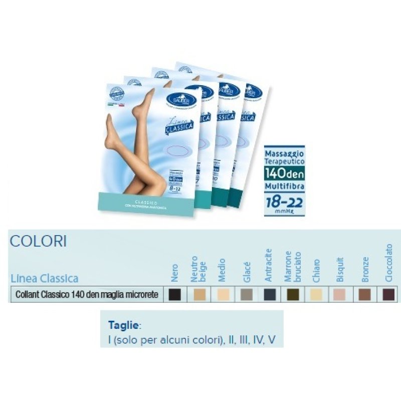 Sauber  Dispositivi Medici Classic Collant 140 Den 18-22mm tg II Beige