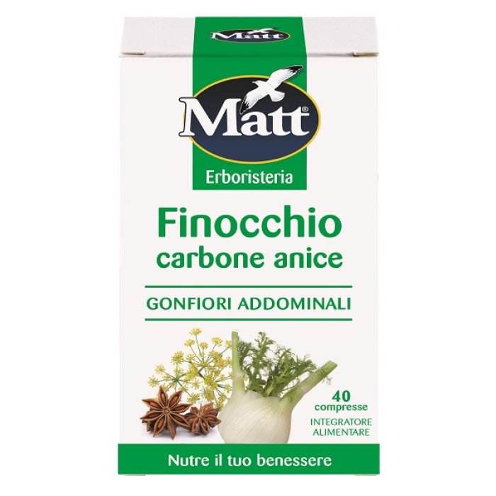 Matt Erboristeria - Finocchio Carbone Anice Integratore 40 Compresse Matt Erboristeria - Finocchio Carbone Anice Integratore 40 Compresse
