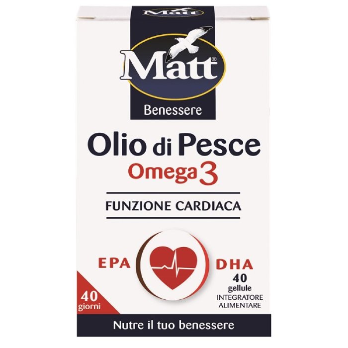 Matt Benessere - Olio di Pesce Omega 3 Tripla Azione 40 gellule Matt Benessere - Olio di Pesce Omega 3 Tripla Azione 40 gellule