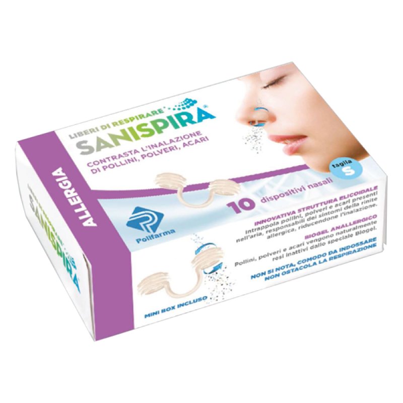 Sanispira Allergia nasale L 10 pz filtri nasali per allergia ai pollini Sanispira Allergia nasale L 10 pz filtri nasali per allergia ai pollini