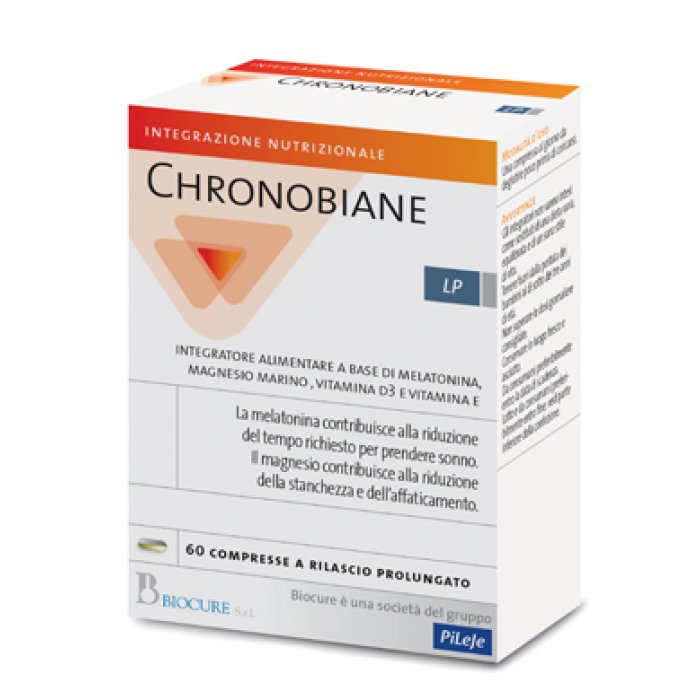 Chronobiane LP 60 Compresse a Rilascio Prolungato con Melatonina Integratore per il Sonno e il Ritmo Circadiano PiLeJe