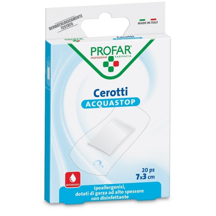 Federfarma.co Cerotto Acquastop Grandi 7x3 Cm Profar 20 Pezzi