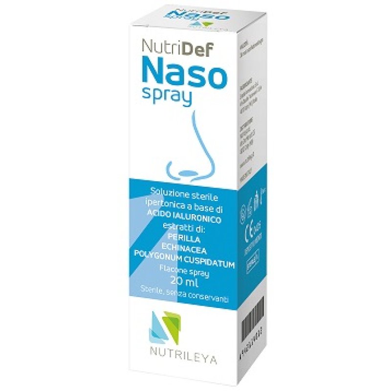 Nutridef Naso Spray 20 ml - soluzione ipertonica con acido ialuronico per rinite e raffreddore Nutridef Naso Spray 20 ml - soluzione ipertonica con acido ialuronico per rinite e raffreddore