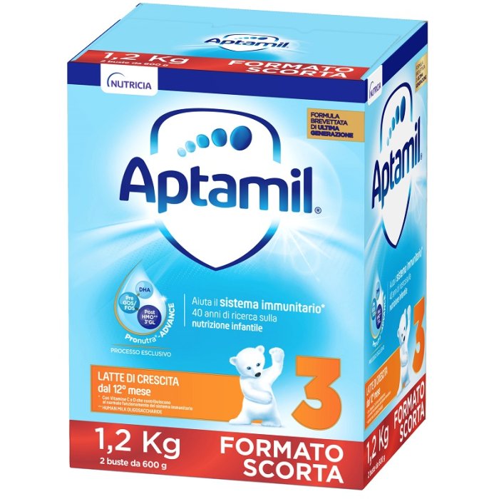 Aptamil 3 Latte di crescita in polvere per bambini da 1 a 3 anni confezione da 1200 grammi Aptamil 3 Latte di crescita in polvere per bambini da 1 a 3 anni confezione da 1200 grammi
