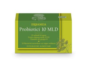 Erbamea Probiotici 10 MLD Integratore Alimentare 10 Flaconcini