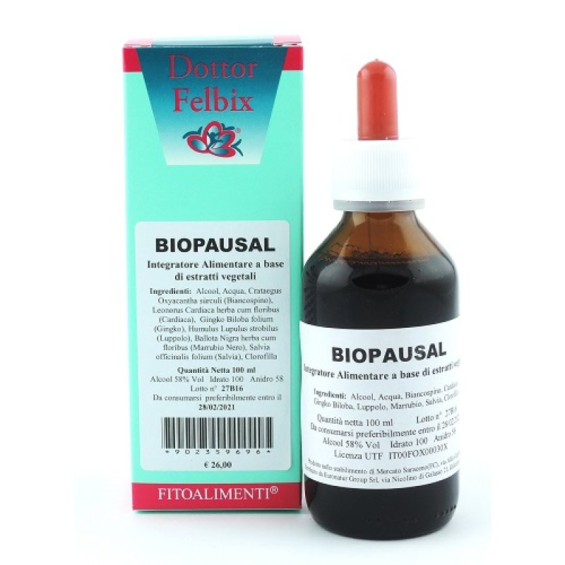 Biopausal Gocce 100 ml supporto naturale menopausa Biopausal Gocce 100 ml supporto naturale menopausa