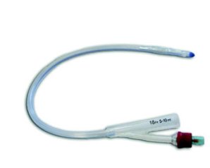 Catetere Foley in silicone 2 vie CH18 Secur con palloncino monouso sterile